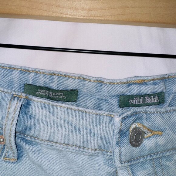 Wild Fable Light Wash Highest Rise Cut Off Denim Shorts size 12 - Picture 3 of 4